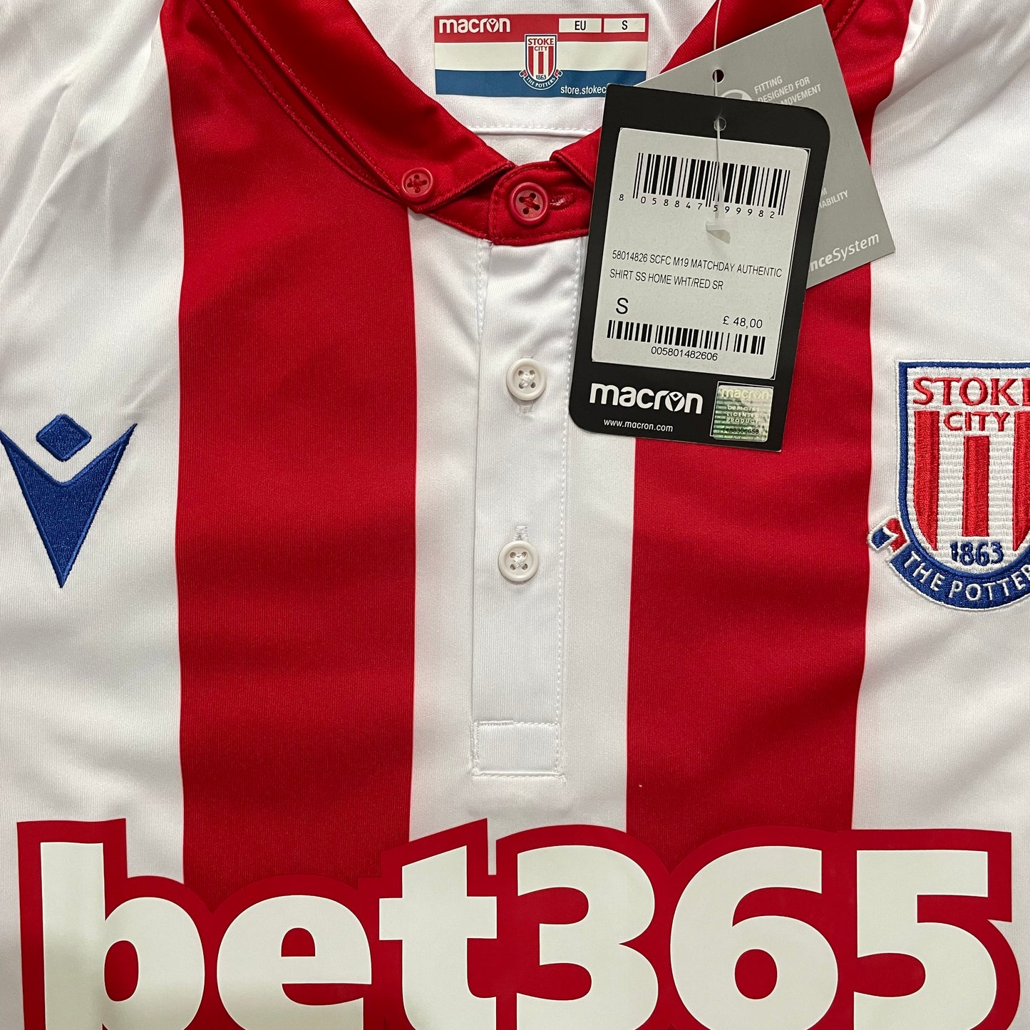 2019-2020 Stoke City FC home shirt (S)