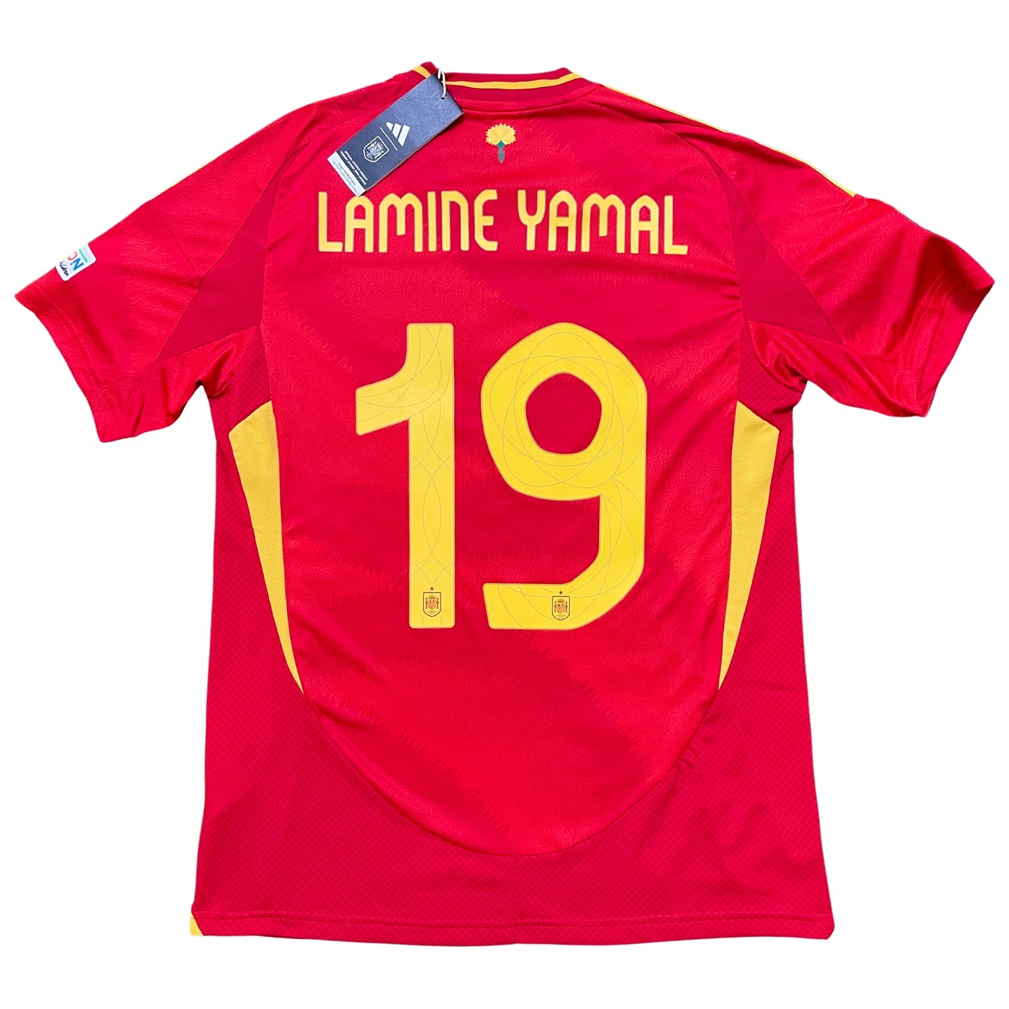 <tc>2024 Eurocopa España camiseta local #19 Lamine Yamal (M, XL)</tc>