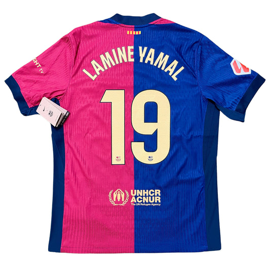 2024-2025 FC Barcelona home match shirt #19 Lamine Yamal (L)